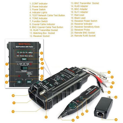 MASTECH MS-6813T PROFESYONEL KABLO BULUCU-TEST ALETİ