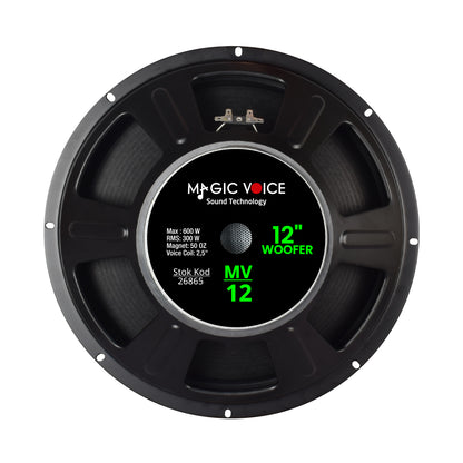 MAX 600W / RMS 300 WATT 12 30 CM WOOFER YEDEK HOPARLÖR MV-12