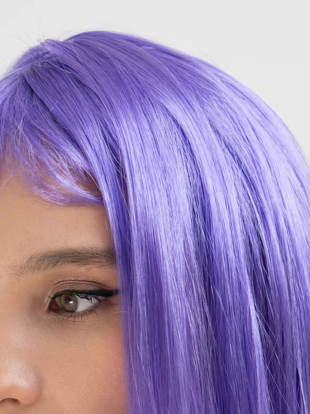 Mor Renk Uzun Düz Parti Peruğu
