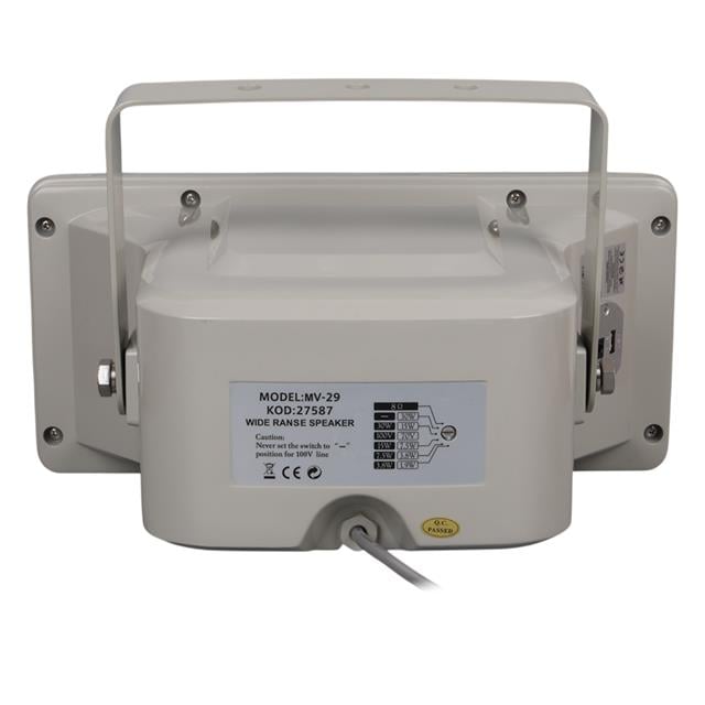 MV-29 13 CM 30 Watt Komütatörlü Hat Trafolu Gri Horn Sütun Hoparlör (Tekli Paket)