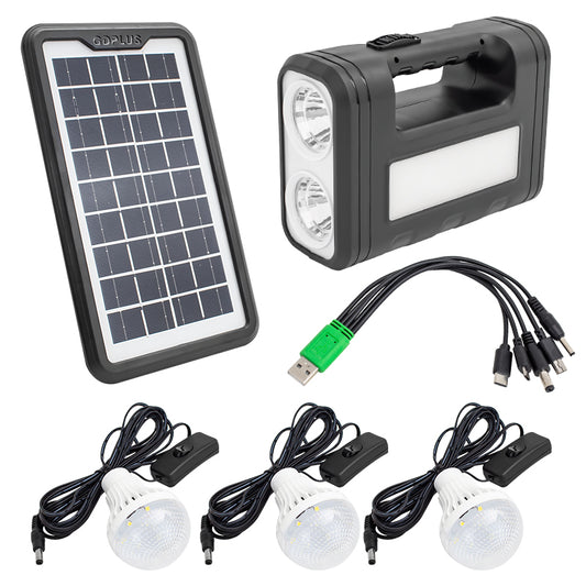 PANELLİ SOLAR LAMBA 3 AMPULLÜ SET AKÜLÜ SOLAR IŞILDAK FENER