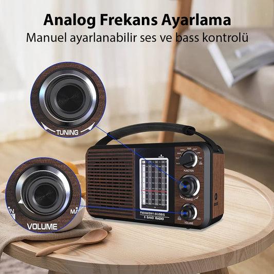 PORTATİF RADYO FM-USB-SD/MMC-AUX (88-108 FM FREKANS ARALIĞI)