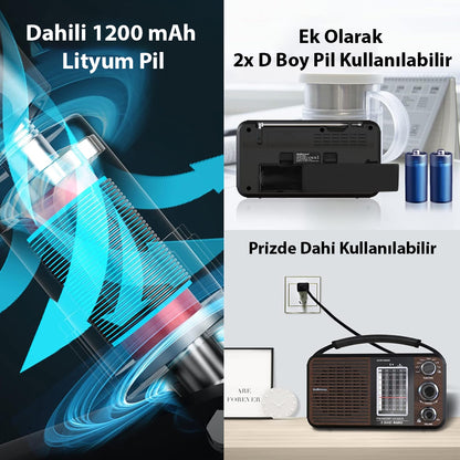 PORTATİF RADYO FM-USB-SD/MMC-AUX (88-108 FM FREKANS ARALIĞI)
