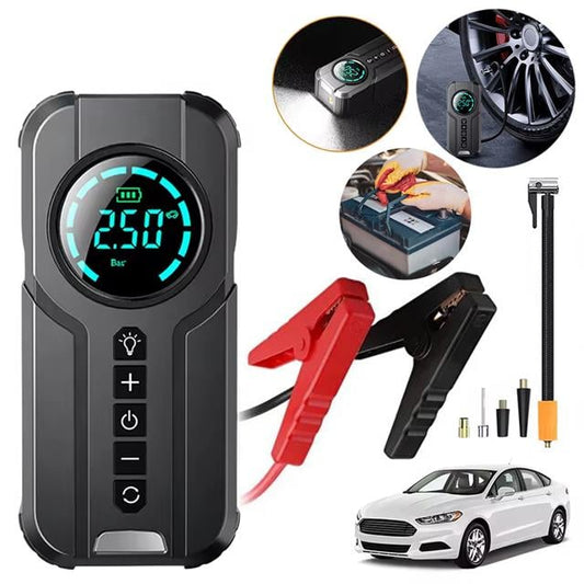 Powerbank Araç Akü Şarj Lastik Hava Kompresörü Şişirici Taşınabilir Dijital Kablosuz El Feneri