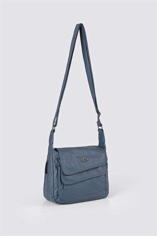 Jelli Mavi Cilt Omuz Çantası