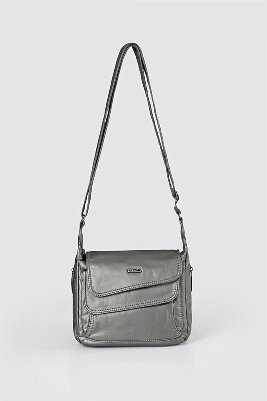 Jelli Gri Cilt Omuz Çantası