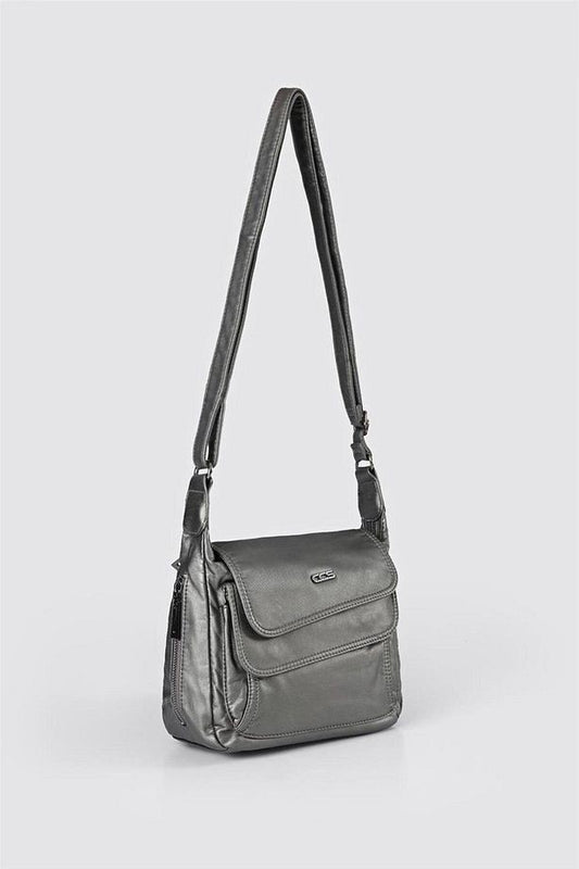 Jelli Gri Cilt Omuz Çantası