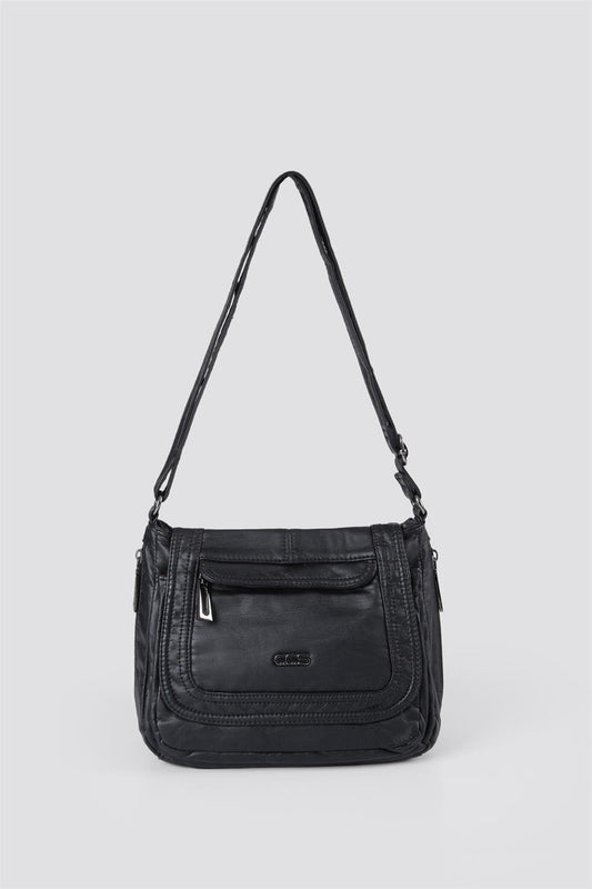 Ziwen Siyah Cilt Omuz Çantası