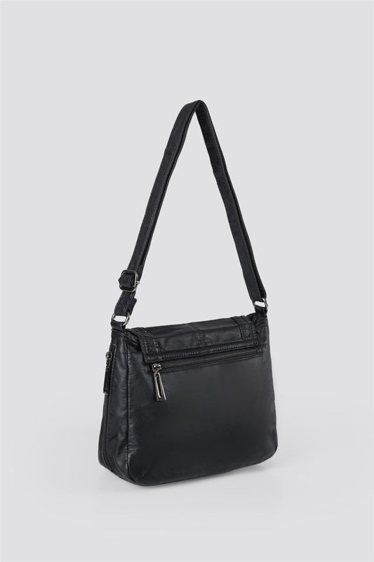 Ziwen Siyah Cilt Omuz Çantası