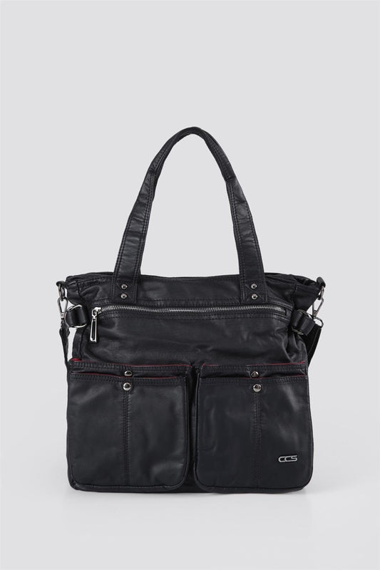 Opey Siyah Cilt Omuz Çantası