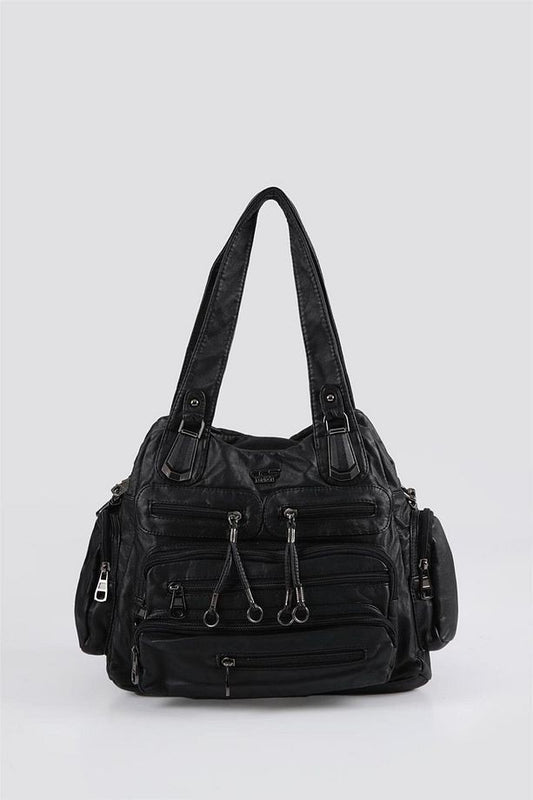 Miver Siyah Cilt Omuz Çantası