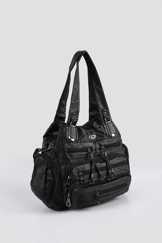 Miver Siyah Cilt Omuz Çantası