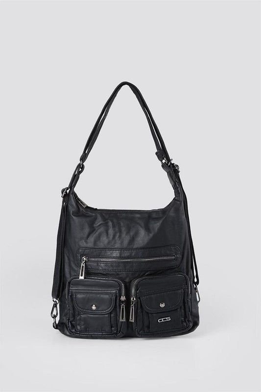 Kinya Siyah Cilt Omuz Çantası