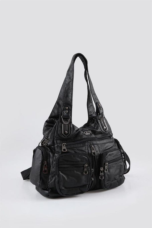 Diwer Siyah Cilt Omuz Çantası