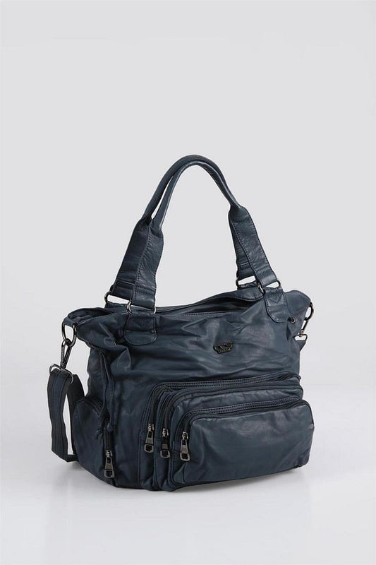 Katti Mavi Cilt Omuz Çantası