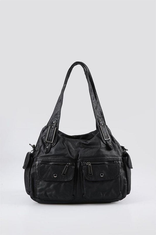 Oten Siyah Cilt Omuz Çantası