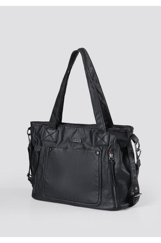 Lonti Siyah Cilt Omuz Çantası