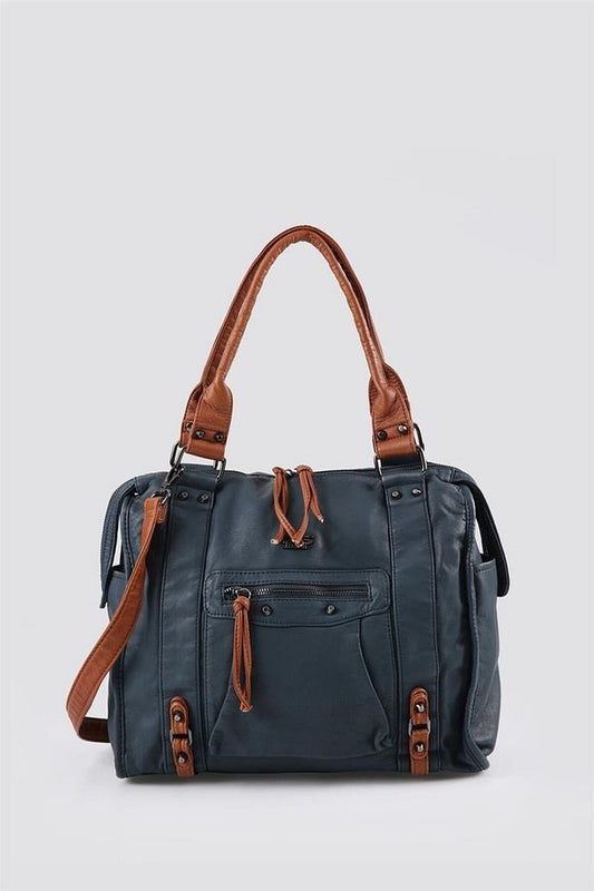 Abga Mavi Cilt Omuz Çantası