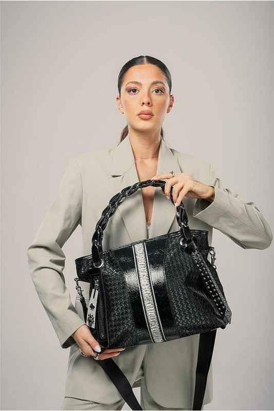 Jaxe Siyah Cilt Omuz Çantası