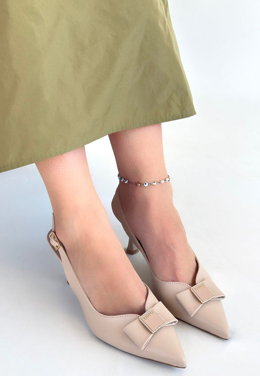 Sean Bej Cilt Topuklu Ayakkabı