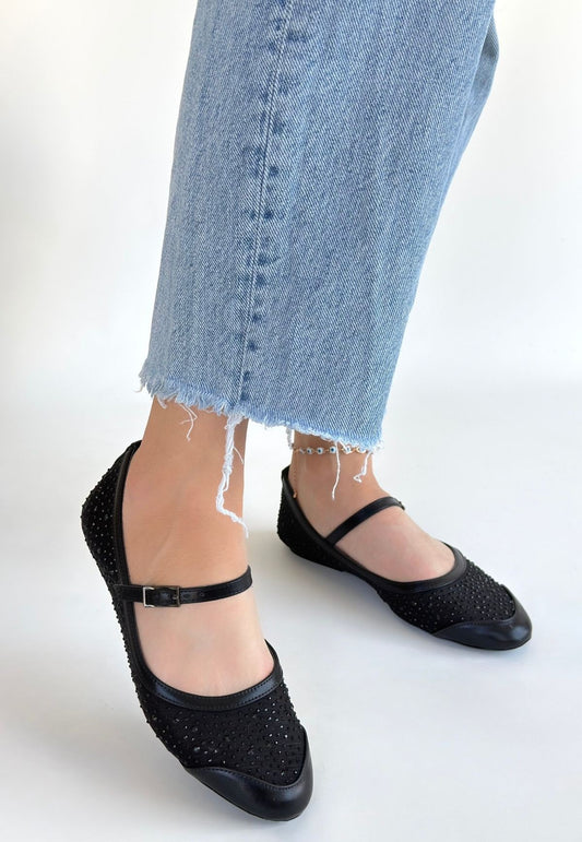 Toyan Siyah Cilt Babet Ayakkabı