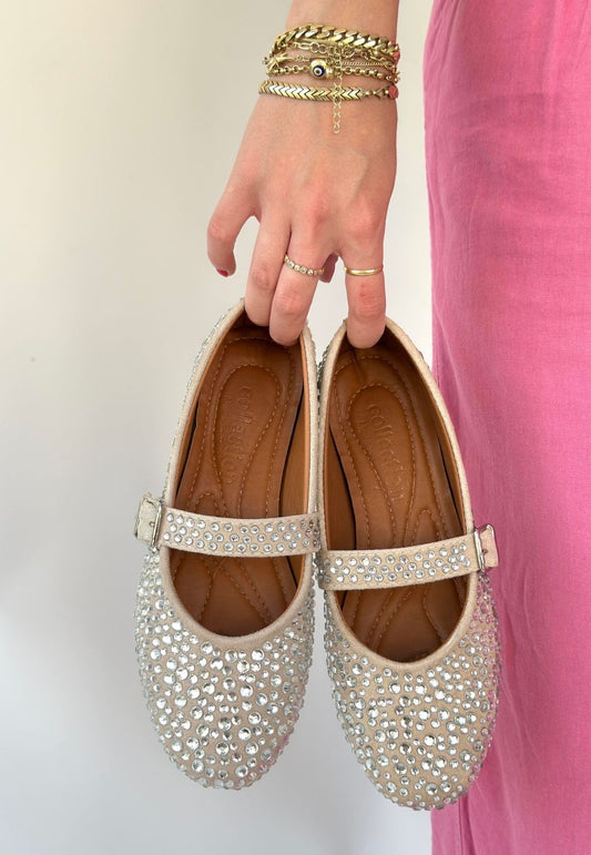 Denya Bej Süet Babet Ayakkabı