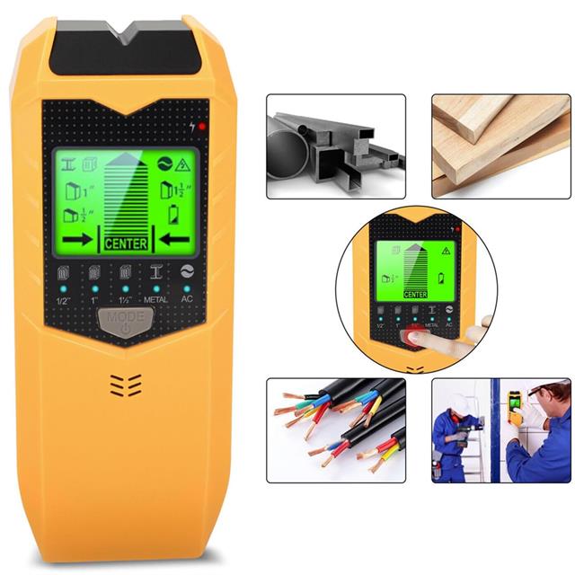 Profesyonel 5in1 Lcd Ekranlı Çok Fonksiyonlu Saplama Bulucu Duvar Dedektörü