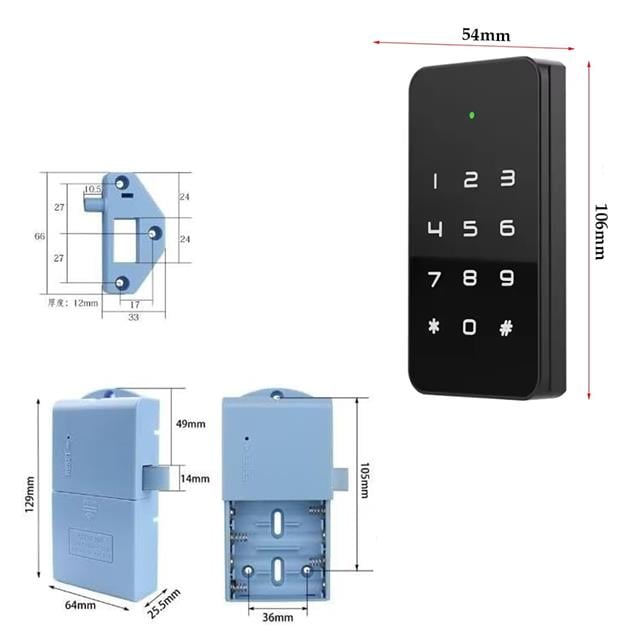 RFID Ve Tuş Panelli Dijital Elektronik Kapı Dolap Kilidi (2&amp;apos;li Paket)
