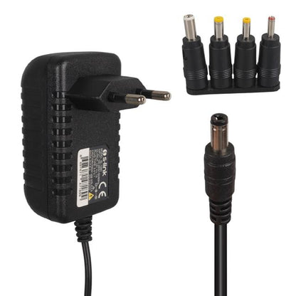 S-Link SL-126C 12 Volt 1 Amper 1.2 Metre Kablolu 5.5x2.1mm 4 Uçlu Üniversal Çok Uçlu Adaptör