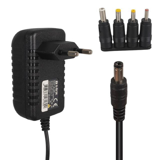 S-Link SL-126C 12 Volt 1 Amper 1.2 Metre Kablolu 5.5x2.1mm 4 Uçlu Üniversal Çok Uçlu Adaptör