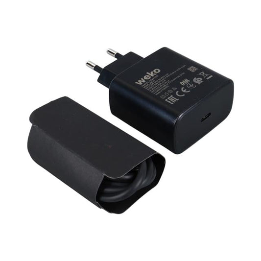 S11-C 25 WATT SİYAH ŞARJ BAŞLIK ADAPTÖRÜ + TYPE-C TO TYPE-C KABLO