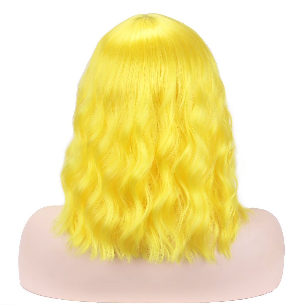 Sarı Renk Uzun Dalgalı Parti Peruğu