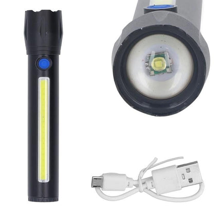 ŞARJ EDİLEBİLİR ZOOMLU COB LED EL FENERİ