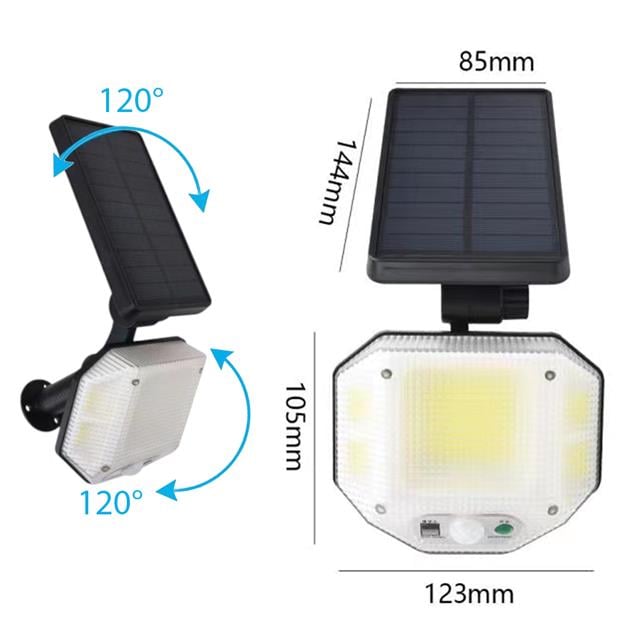 SENSÖRLÜ KUMANDALI 3 KADEMELİ SOLARLI BAHÇE AYDINLATMA LAMBASI