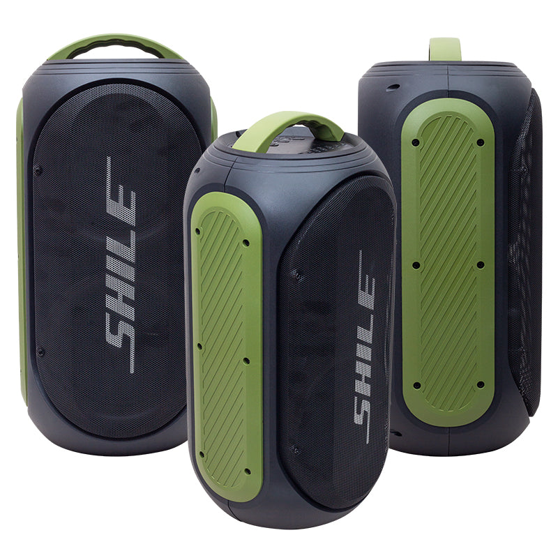 SHİLE SL-2019A EL MİKROFONLU-2 MİK GİRİŞ -2 GİTAR GİRİŞLİ KUMANDALI USB/SD/BT/FM IŞIKLI TAŞINABİLİR ŞARJLI SEYYAR ANFİ