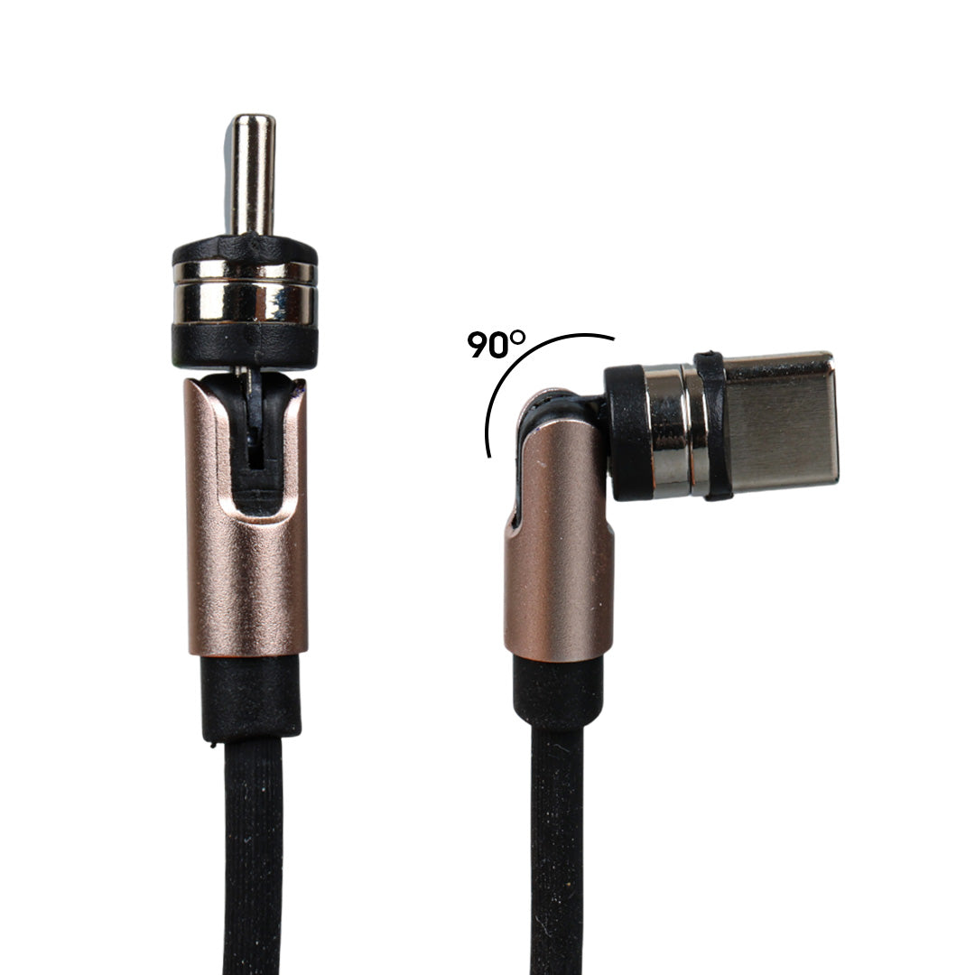SİYAH 3İN1 (TYPE C- LİGHTNİNG- MİCRO USB) MANYETİK UÇ TAŞINABİLİR ŞARJ KABLOSU
