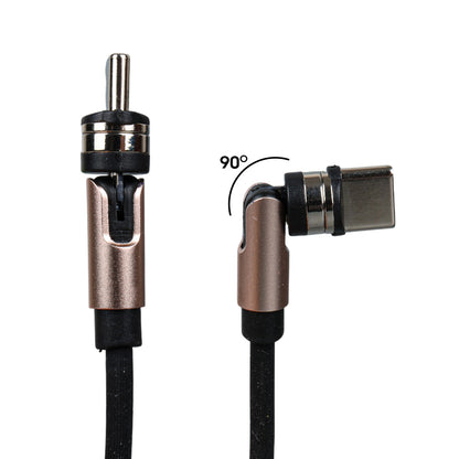 SİYAH 3İN1 (TYPE C- LİGHTNİNG- MİCRO USB) MANYETİK UÇ TAŞINABİLİR ŞARJ KABLOSU