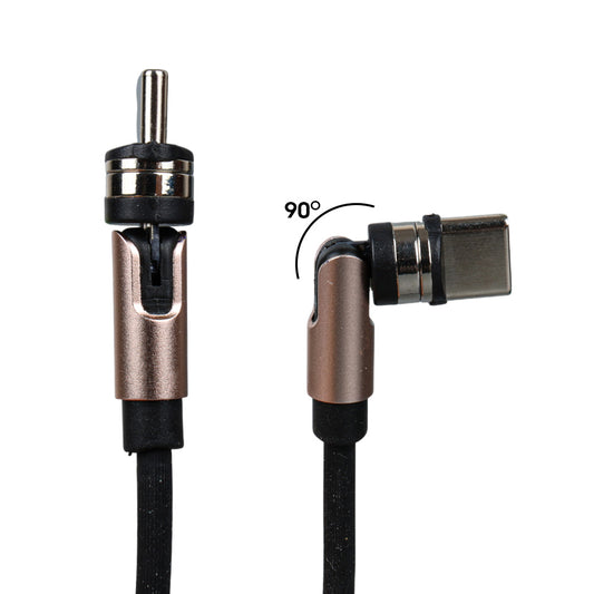 SİYAH 3İN1 (TYPE C- LİGHTNİNG- MİCRO USB) MANYETİK UÇ TAŞINABİLİR ŞARJ KABLOSU