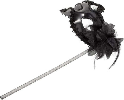 Siyah Işıltılı Tutmalı Fotoğraf Çekimi Maskesi 18x29 cm