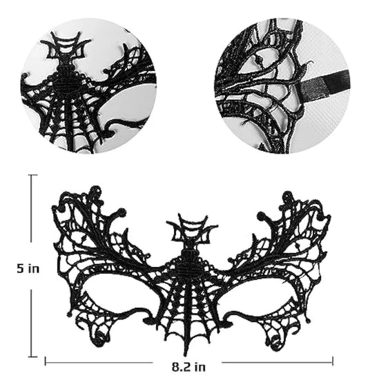 Siyah Renk Dantelli Parti Balo Maskesi No 15