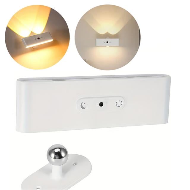 SK-BD188F Çift Yönlü Hareket Sensörlü Dekoratif Şarjlı Duvar Aplik 2 Mercekli 15 Smd Ledli 3000K-4000K-6500K