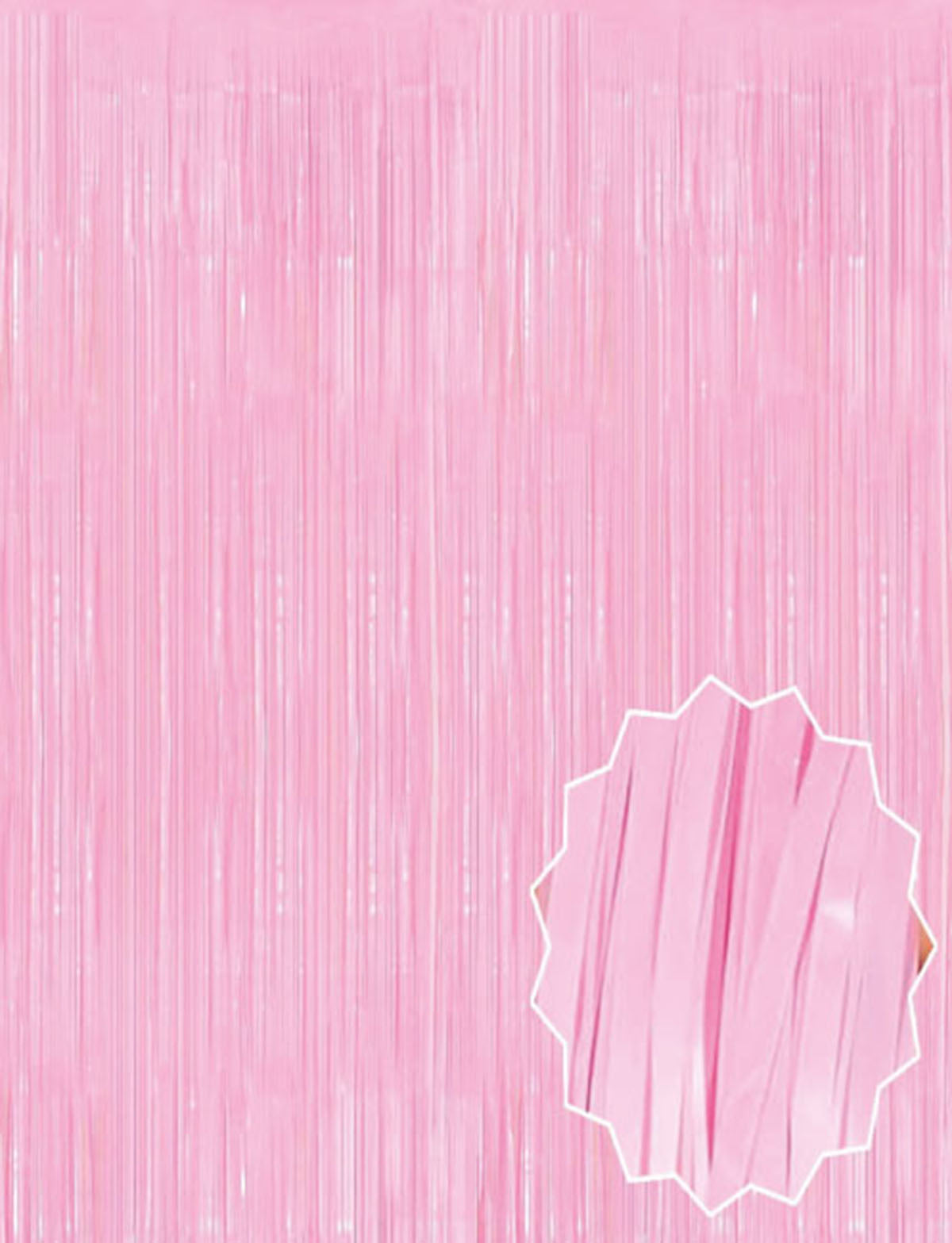 Soft Pembe Püsküllü Kapı Perdesi - Parti, Baby Shower, Cinsiyet Partisi 1x2 m