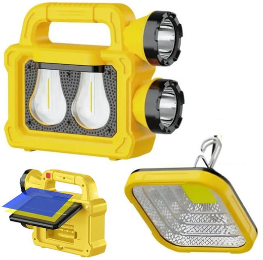 Solar Panelli 6 Işık Modlu Powerbank Özellikli 2400mAh Type C Giriş 5V Led Kamp Feneri