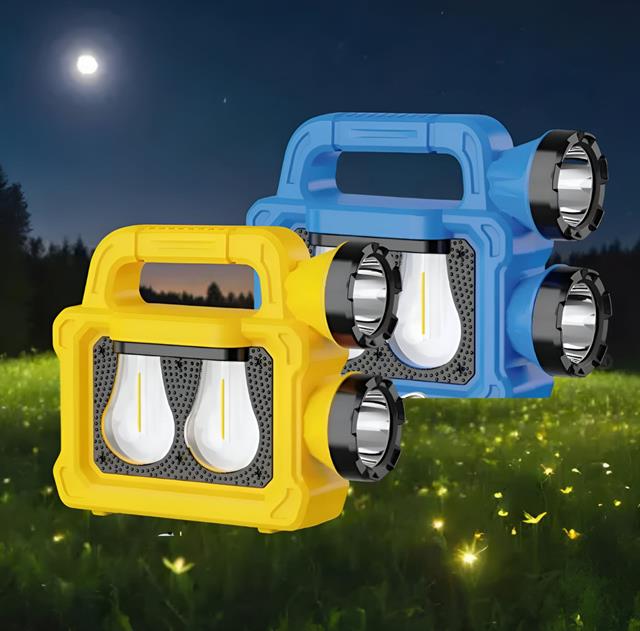 Solar Panelli 6 Işık Modlu Powerbank Özellikli 2400mAh Type C Giriş 5V Led Kamp Feneri