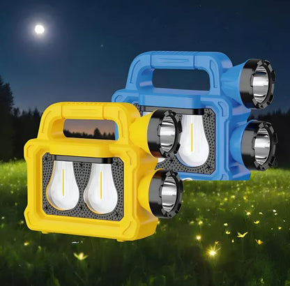 Solar Panelli 6 Işık Modlu Powerbank Özellikli 2400mAh Type C Giriş 5V Led Kamp Feneri