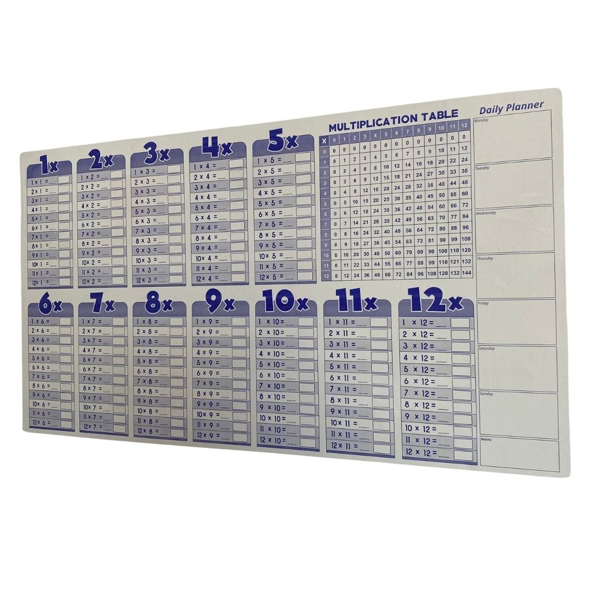 Statik Akıllı Kağıt Ingilizce Çarpım Tablosu 100x56 Cm(1 Adet Silgili Kalemli)