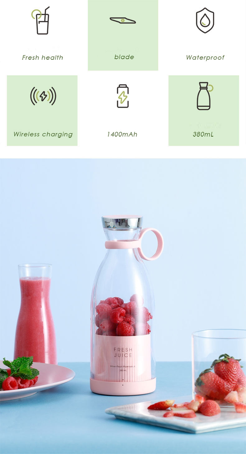 Taşınabilir Blender, Taşınabilir Mini Hızlı Blender 350ml Meyve Sıkacağı Kupası, Kablosuz Şarjlı, Smoothie Milkshake Suyu Bebek Maması için 4 Bıçaklı