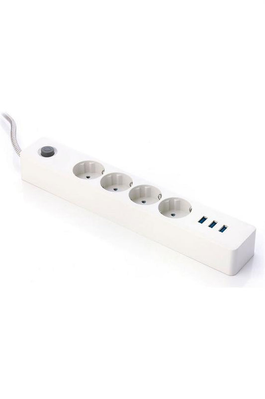 Termak Akım Korumalı 4 Priz 3 USB Girişli Uzatma Kablosu Güç ve Şarj SİYAH RENK GÖNDERİLİR