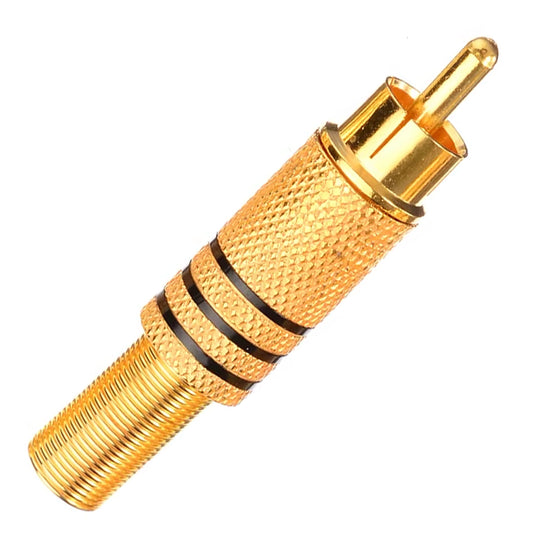 TOS FİŞ METAL ALTIN GOLD ERKEK KONNEKTÖR (SİYAH-KIRMIZI KODLU) RCA