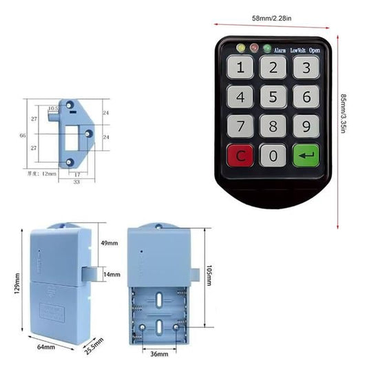 Tuş Şifreli Siyah Çekmece Dolap Kilidi (2&amp;apos;li Paket)